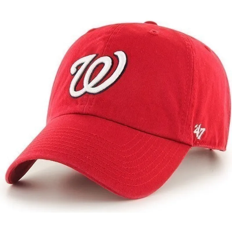 cappelli-curva-rosso-cinghia-regolabile-dei-washington-nationals-mlb-di-47-brand