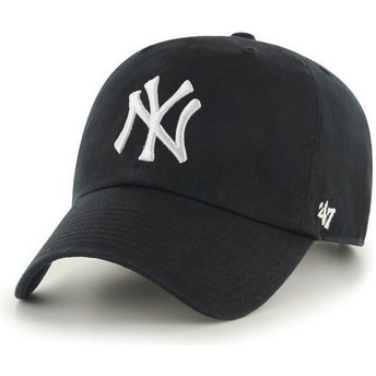 Cappellino visiera curva nero di New York Yankees MLB Clean Up di 47 Brand