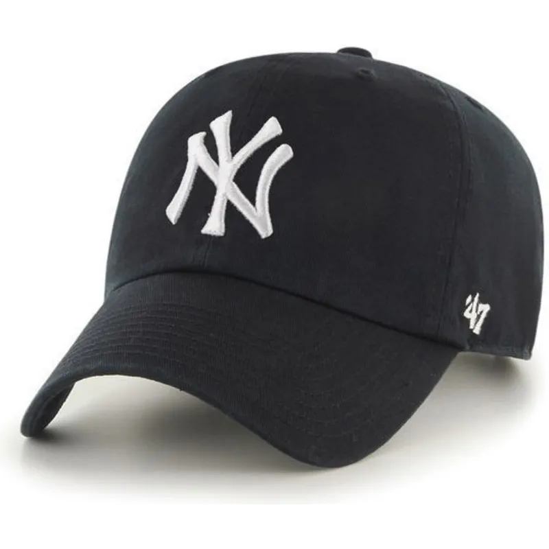cappellino-curvo-nero-dei-new-york-yankees-mlb-clean-up-di-47-brand