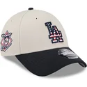 cappellino-curvo-beige-e-blu-marino-snapback-9forty-stretch-snap-4th-of-july-di-los-angeles-dodgers-mlb-di-new-era