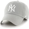 cappellino-visiera-curva-grigio-di-new-york-yankees-mlb-clean-up-di-47-brand