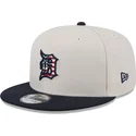 cappello-piatto-beige-e-blu-marino-snapback-9fifty-4th-of-july-di-detroit-tigers-mlb-di-new-era