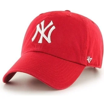 Cappello curvo rosso cinghia regolabile dei New York Yankees MLB di 47 Brand