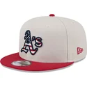 cappello-piatto-beige-e-rosso-snapback-9fifty-4th-of-july-di-oakland-athletics-mlb-di-new-era