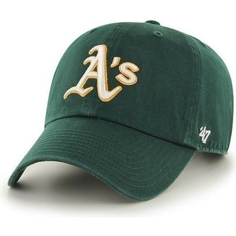 Cappellino visiera curva verde di Oakland Athletics MLB Clean Up di 47 Brand