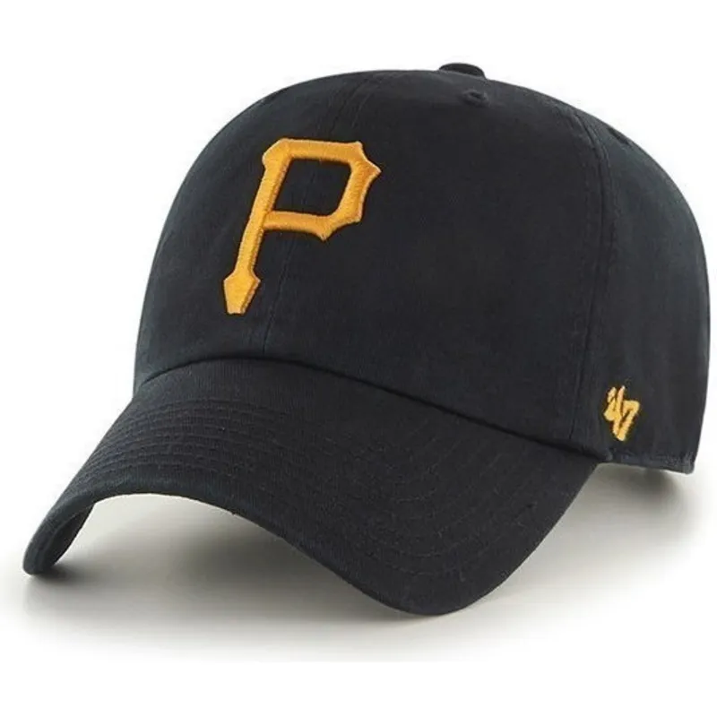 cappelli-curva-nero-cinghia-regolabile-dei-pittsburgh-pirates-mlb-di-47-brand