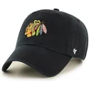 cappelli-curva-nero-cinghia-regolabile-dei-chicago-blackhawks-nhl-di-47-brand