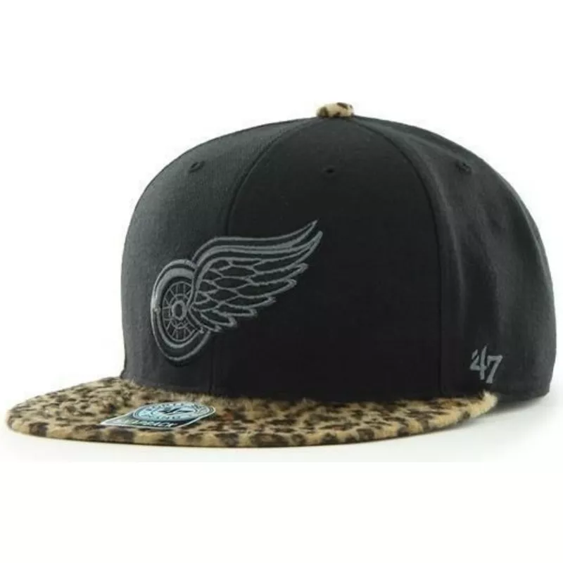 cappellino-visiera-piatta-nero-e-leopardo-snapback-di-detroit-red-wings-nhl-di-47-brand