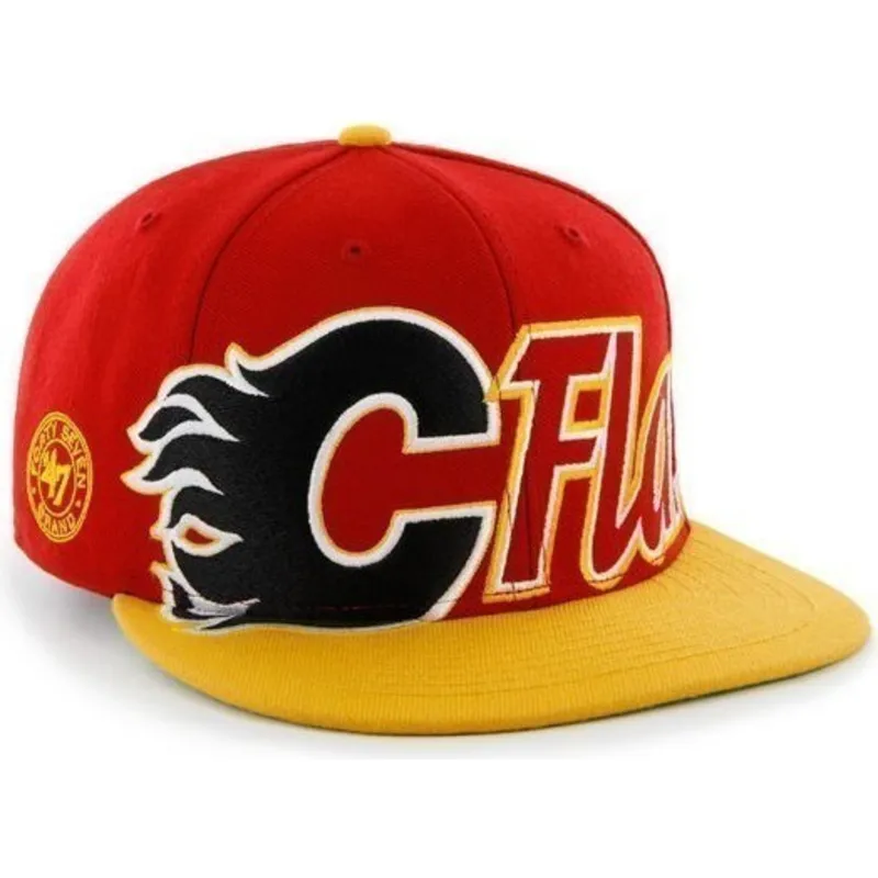 cappelli-piatta-rosso-snapback-de-letras-dei-calgary-flames-nhl-di-47-brand