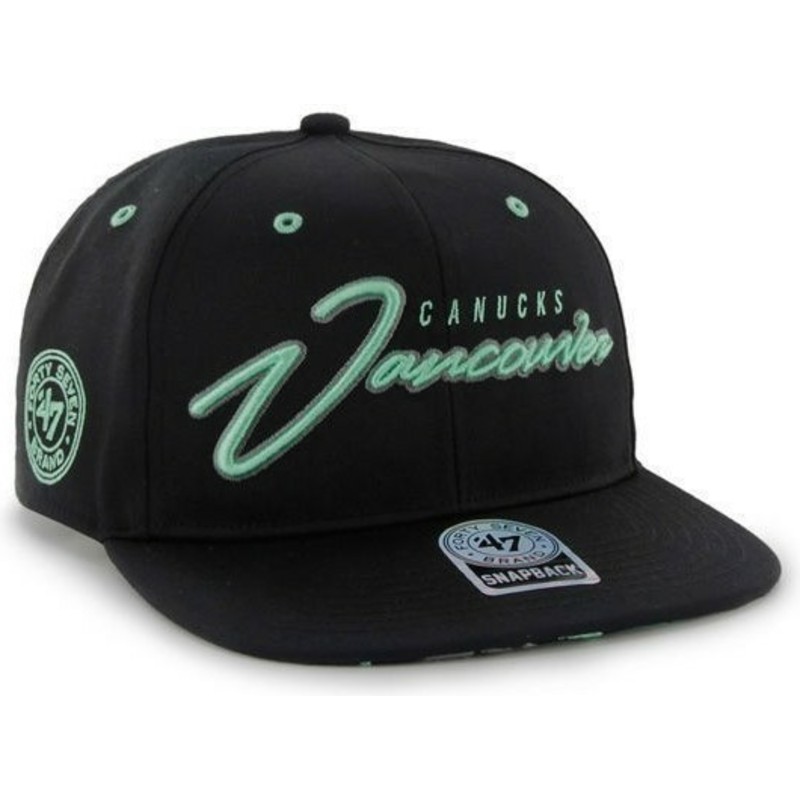 cappellino-visiera-piatta-nero-snapback-con-logo-lettere-di-vancouver-canucks-nhl-di-47-brand