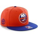 cappellino-visiera-piatta-arancione-e-blu-snapback-di-new-york-islanders-nhl-di-47-brand