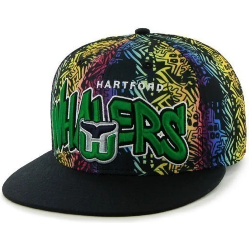 cappelli-piatta-verde-snapback-multicolor-dei-hartford-whalers-nhl-di-47-brand