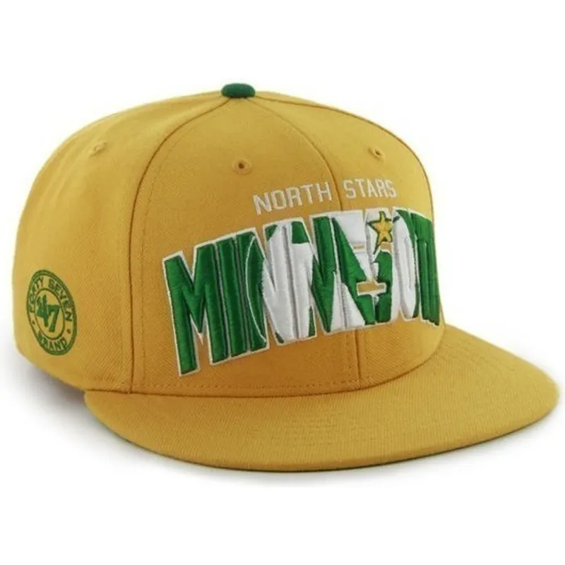 cappelli-piatta-giallo-snapback-dei-minnesota-north-stars-nhl-di-47-brand