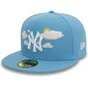 cappello-piatto-blu-regolabile-59fifty-cloud-dei-new-york-yankees-mlb-di-new-era
