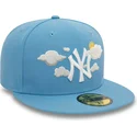 cappello-piatto-blu-regolabile-59fifty-cloud-dei-new-york-yankees-mlb-di-new-era