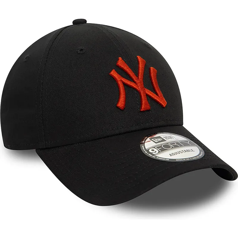 cappellino-curvo-nero-regolabile-con-logo-rosso-9forty-league-essential-di-new-york-yankees-mlb-di-new-era