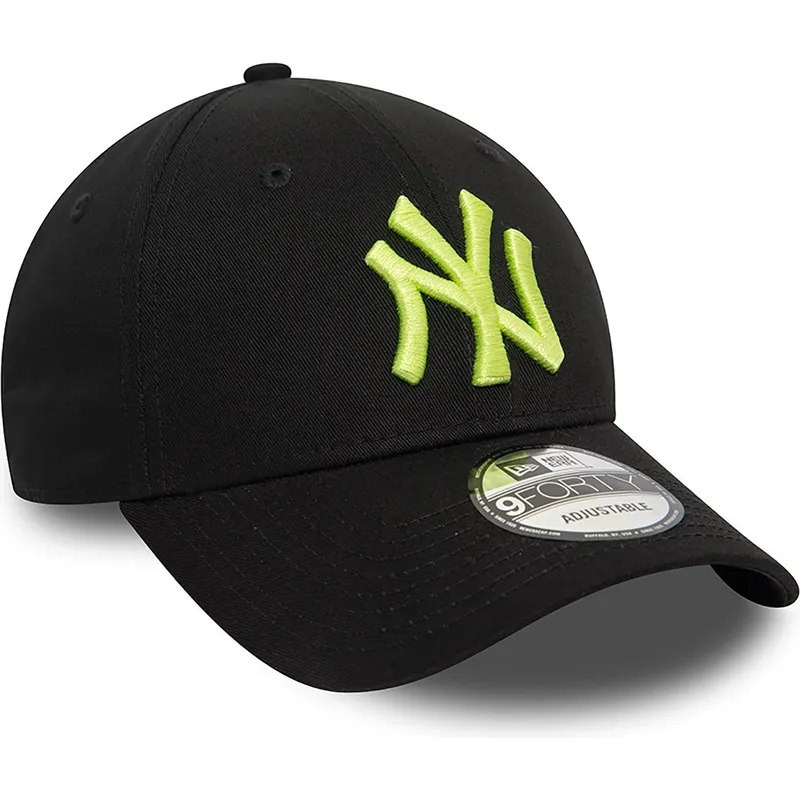 cappellino-curvo-nero-regolabile-con-logo-verde-9forty-league-essential-di-new-york-yankees-mlb-di-new-era