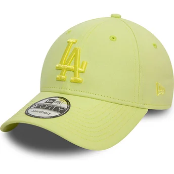 New Era Curved Brim Green Logo 9FORTY League Essential Los Angeles Dodgers MLB Light Green Adjustable Cap