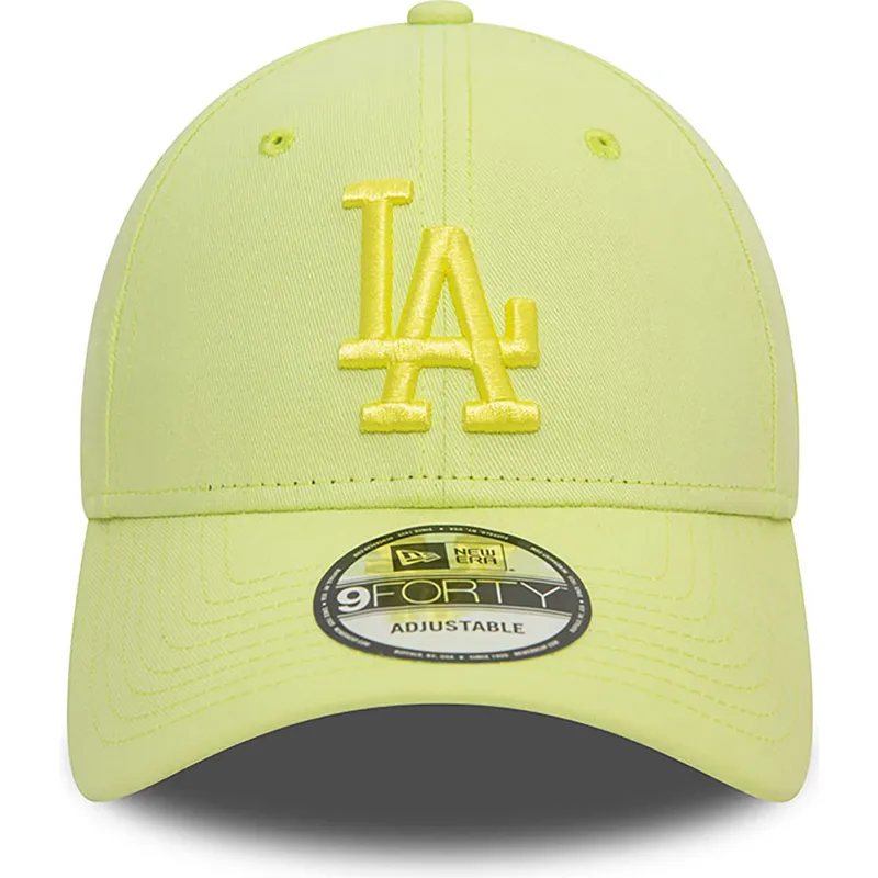 cappellino-con-visiera-curva-verde-chiaro-regolabile-con-logo-verde-9forty-league-essential-dei-los-angeles-dodgers-mlb-di-new-e