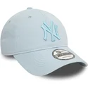 cappellino-visiera-curva-azzurro-chiaro-regolabile-con-logo-blu-9twenty-league-essential-di-new-york-yankees-mlb-di-new-era