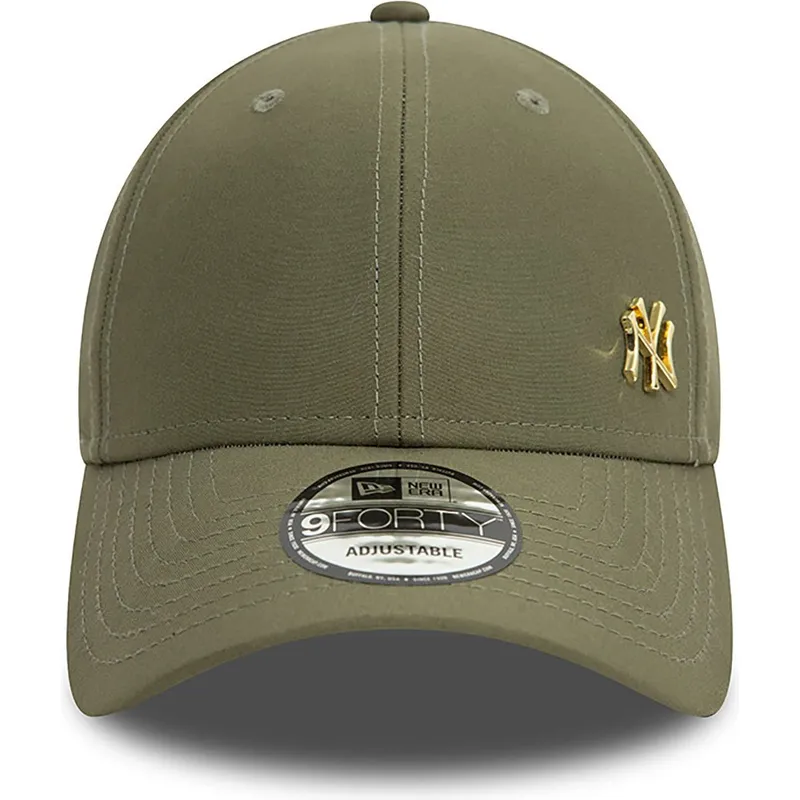 cappellino-verde-curvo-regolabile-con-logo-dorato-9forty-flawless-dei-new-york-yankees-mlb-di-new-era