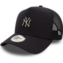 cappellino-trucker-blu-navy-a-frame-metallic-dei-new-york-yankees-mlb-di-new-era