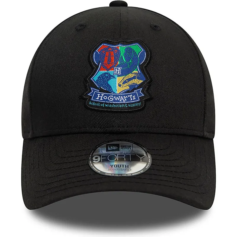 cappellino-curvo-nero-snapback-per-bambino-9forty-di-hogwarts-harry-potter-di-new-era