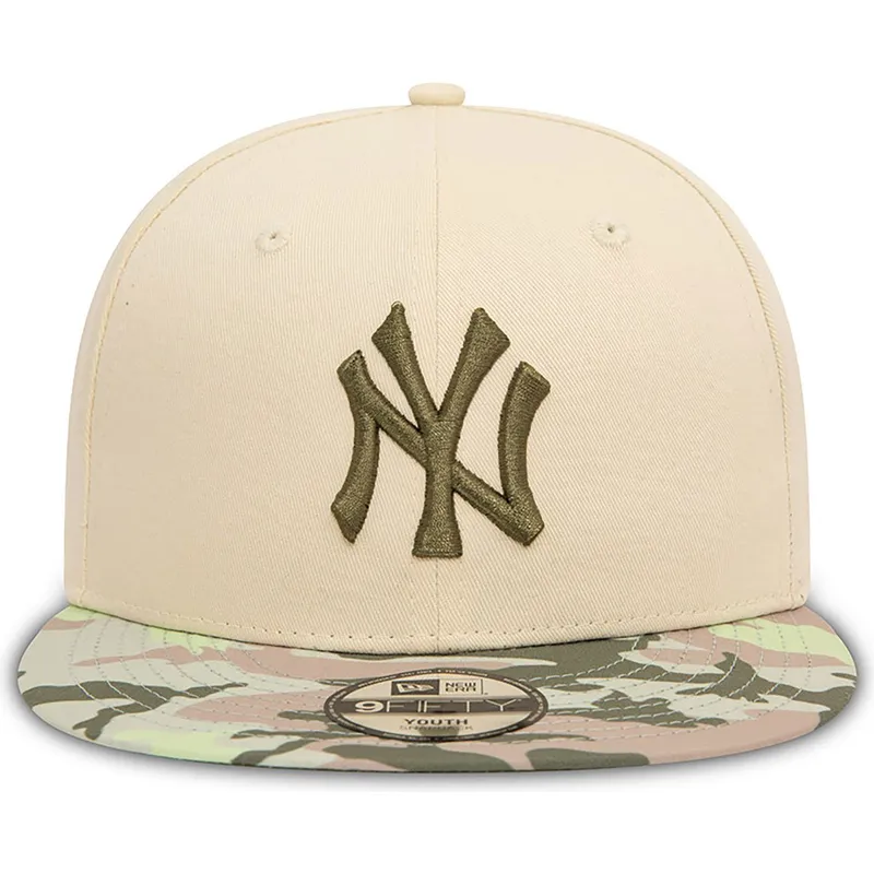 cappello-snapback-piatto-beige-con-logo-verde-per-bambino-9fifty-contrast-dei-new-york-yankees-mlb-di-new-era