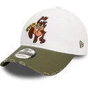 cappellino-curvo-bianco-e-verde-regolabile-9twenty-washed-di-diavolo-della-tasmania-looney-tunes-di-new-era