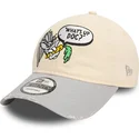 cappelli-curva-beige-cinghia-regolabile-9twenty-washed-dei-bugs-bunny-looney-tunes-di-new-era