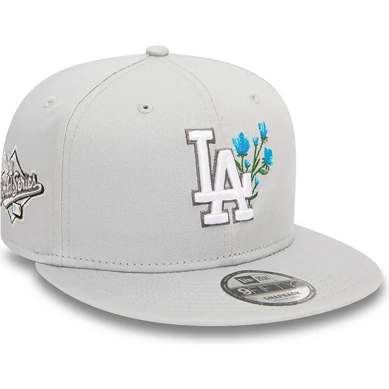 cappelli-piatta-grigio-snapback-9fifty-seasonal-flower-dei-los-angeles-dodgers-mlb-di-new-era