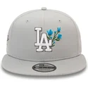 cappello-piatto-grigio-snapback-9fifty-seasonal-flower-dei-los-angeles-dodgers-mlb-di-new-era