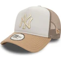 new-era-a-frame-world-series-new-york-yankees-mlb-white-and-beige-trucker-hat