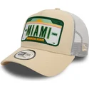 cappellino-trucker-beige-e-bianco-a-frame-license-plate-di-miami-citta-e-spiagge-di-new-era