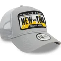 cappelli-curva-grigio-snapback-a-frame-license-plate-dei-new-york-ciudades-y-playas-di-new-era