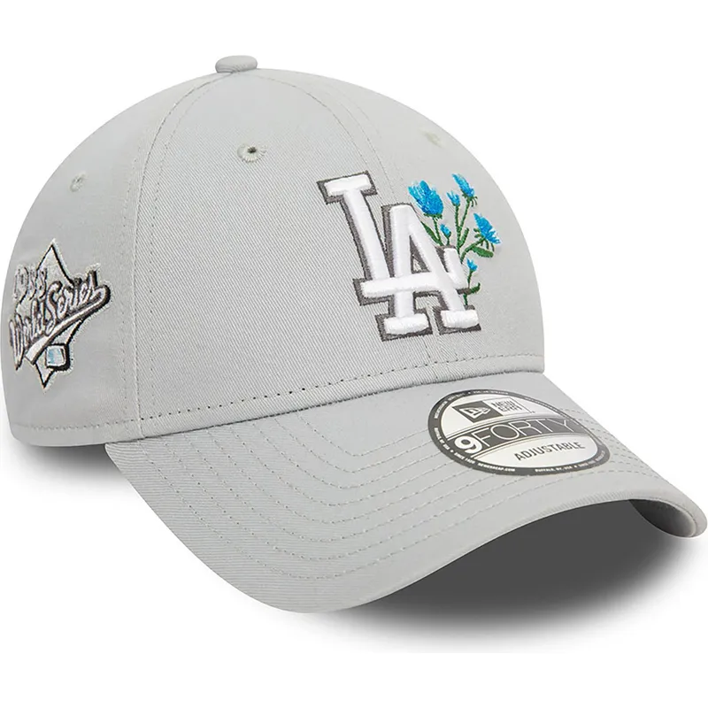 cappelli-curva-grigio-cinghia-regolabile-9forty-flower-icon-dei-los-angeles-dodgers-mlb-di-new-era