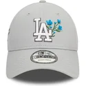 cappelli-curva-grigio-cinghia-regolabile-9forty-flower-icon-dei-los-angeles-dodgers-mlb-di-new-era