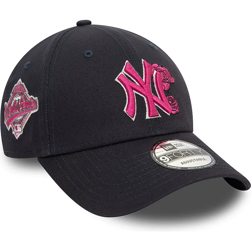 cappellino-curvo-blu-marino-regolabile-con-logo-rosa-9forty-flower-icon-dei-new-york-yankees-mlb-di-new-era