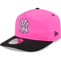 cappellino-curvo-rosa-e-nero-snapback-golfer-chrome-logo-dei-new-york-yankees-mlb-di-new-era