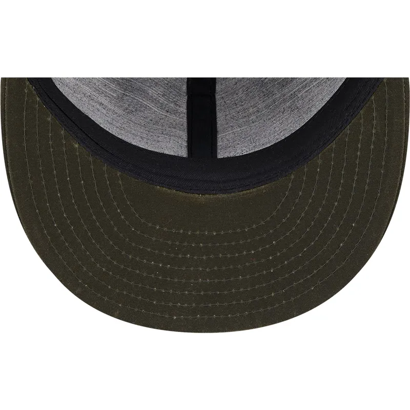 cappello-piatto-verde-regolabile-9fifty-waxed-canvas-dei-new-york-yankees-mlb-di-new-era