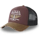 cappellino-trucker-bordeaux-nero-e-marrone-crew18-di-von-dutch