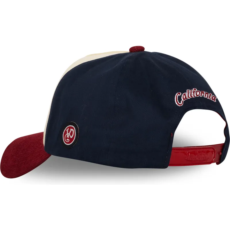 cappellino-curvo-beige-blu-e-rosso-snapback-vint02-di-von-dutch