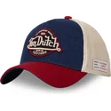 cappellino-curvo-blu-beige-e-rosso-snapback-vint05-di-von-dutch