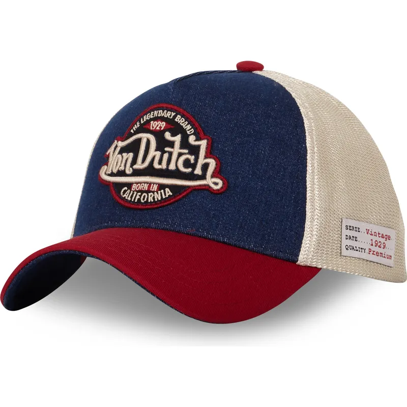 cappellino-curvo-blu-beige-e-rosso-snapback-vint05-di-von-dutch