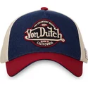 cappellino-curvo-blu-beige-e-rosso-snapback-vint05-di-von-dutch