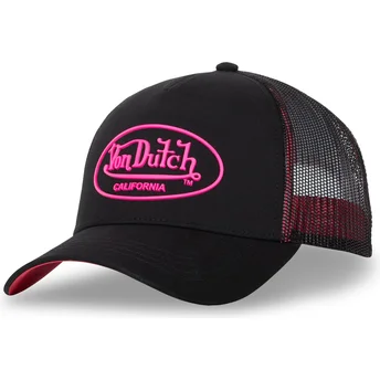 Cappellino trucker nero e rosa DOM P di Von Dutch