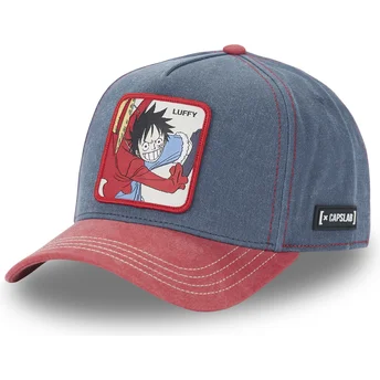 Cappellino snapback blu e rosso con visiera curva Monkey D. Luffy OP4 HAK One Piece di Capslab