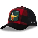 cappellino-trucker-rosso-e-nero-daffy-duck-loo10-lum-looney-tunes-di-capslab