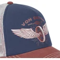 cappellino-trucker-blu-e-marrone-crew19-di-von-dutch