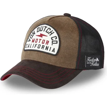 Von Dutch LEA03 Brown and Black Trucker Hat